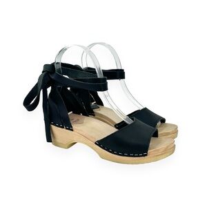 Loeffler Randall Limited Edition Heart LR Inke Low Ankle Wrap Clog Sandals sz 37